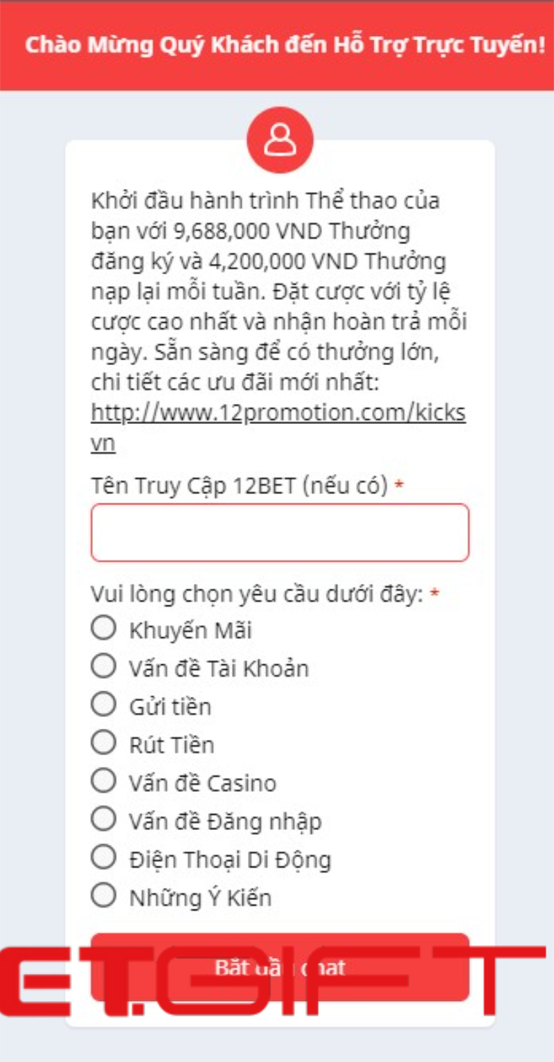 Nhận xét dịch vụ CSKH 12BET